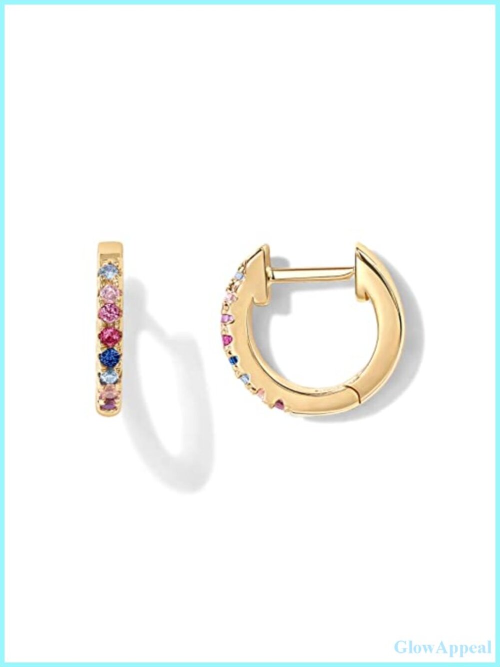 14K Gold Plated 925 Sterling Silver Huggie Earrings with Cubic Zirconia